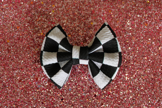 Checkered Bow Clip