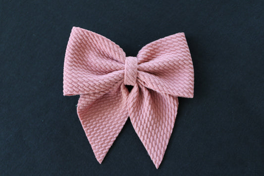 Dusty Rose Sailor Bow with Clip